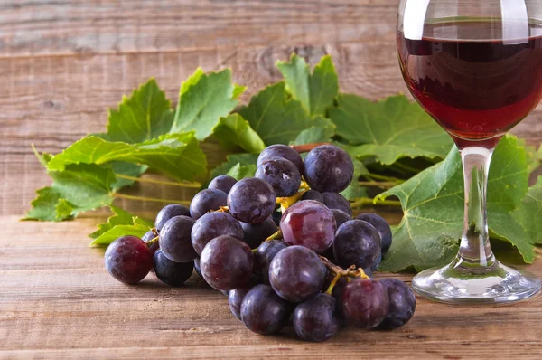 Druiven met glas wijn. — Stockfoto