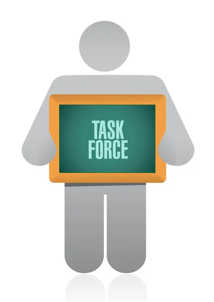 Task force holding sign concept illustration — Stock Photo, Image