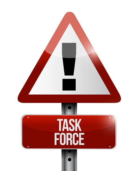 Task force ostrzeżenie znak koncepcja — Zdjęcie stockowe