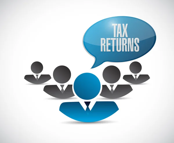 Tax returns teamwork sign concept — Stock Photo, Image