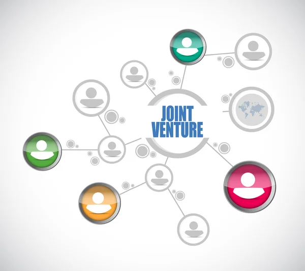 Joint Venture mennesker diagram tegn koncept - Stock-foto