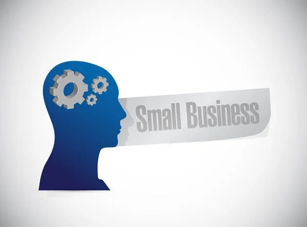 Kleine bedrijven denken hersenen teken concept — Stockfoto
