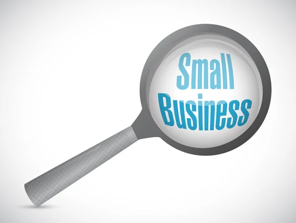 Küçük işletme büyütme cam işareti kavramı — Stok fotoğraf
