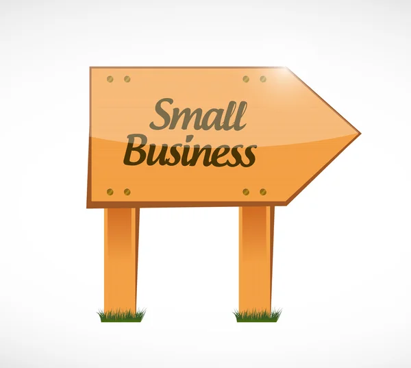 Kleine bedrijven hout teken concept illustratie — Stockfoto