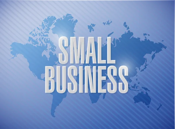 Małych firm świata mapa znak koncepcja — Zdjęcie stockowe