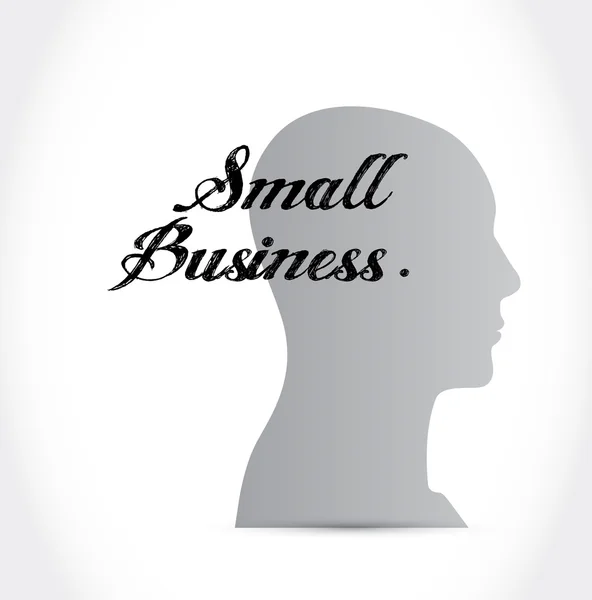 Kleine bedrijven denken hersenen teken concept — Stockfoto