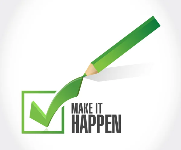 Make it happening check approval sign concept — Stock Photo, Image