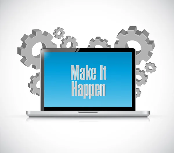 Make it happening computer sign concept — Stock Photo, Image