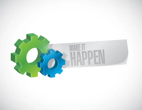 Make it happening gear sign concept — Stock Photo, Image