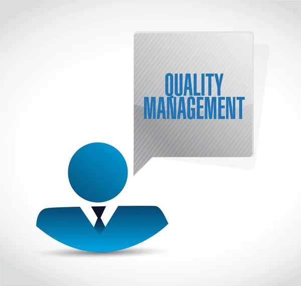 Kwaliteit beheer zakenman teken concept — Stockfoto