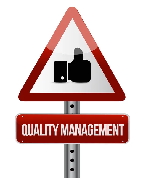 Quality management warning road sign concept — Stock Photo, Image