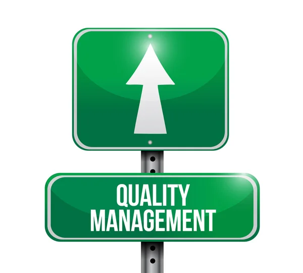 Kvalitetsbegreppet management road tecken — Stockfoto