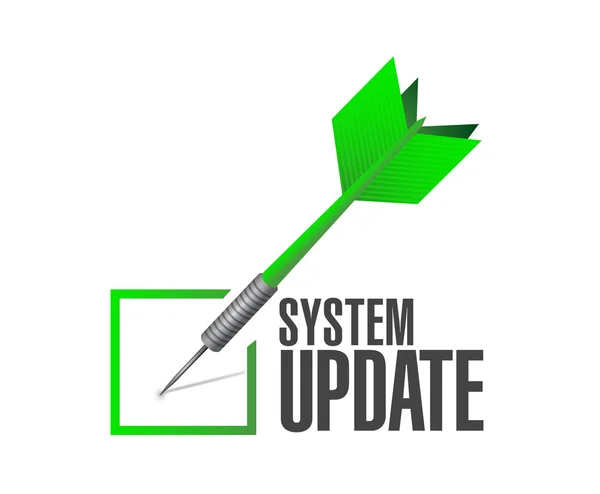 System update approval check dart sign concept — Stock Photo, Image