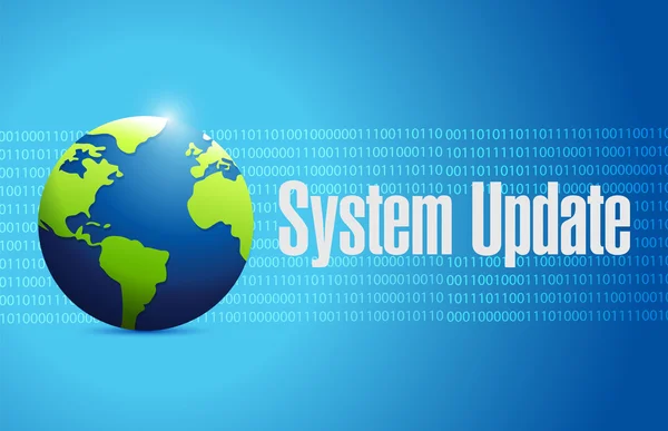 System update binary globe sign concept — Stock Photo, Image