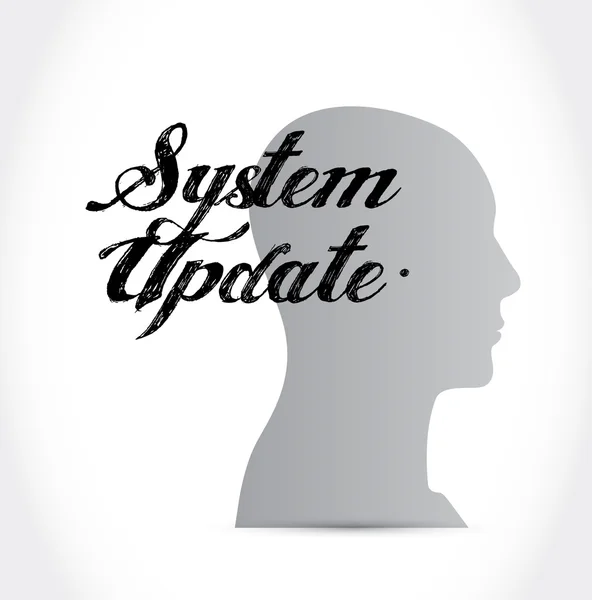 System update thinking brain sign concept — Stock Photo, Image