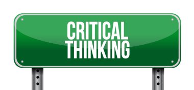 Kritik düşünme yol işareti illüstrasyon