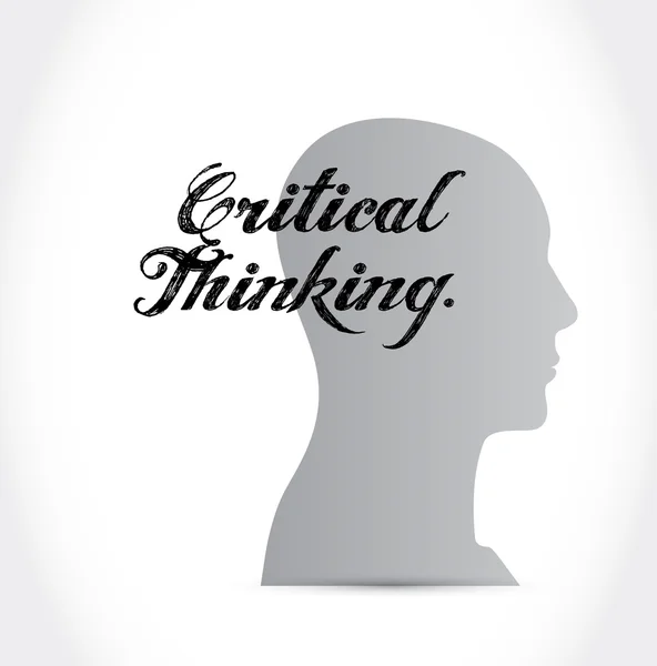 Kritik düşünme düşünme işareti illüstrasyon — Stok fotoğraf