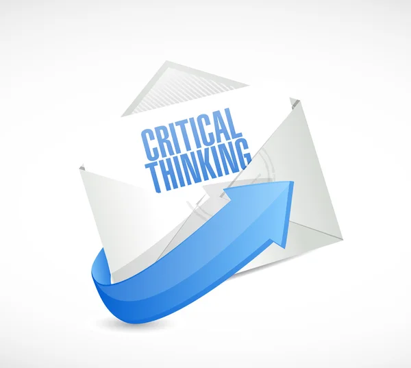 Kritik düşünme e-posta işareti illüstrasyon — Stok fotoğraf