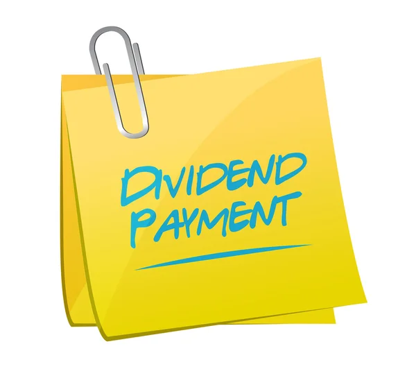 Dividend payment memo post sign concept — Stock Photo, Image