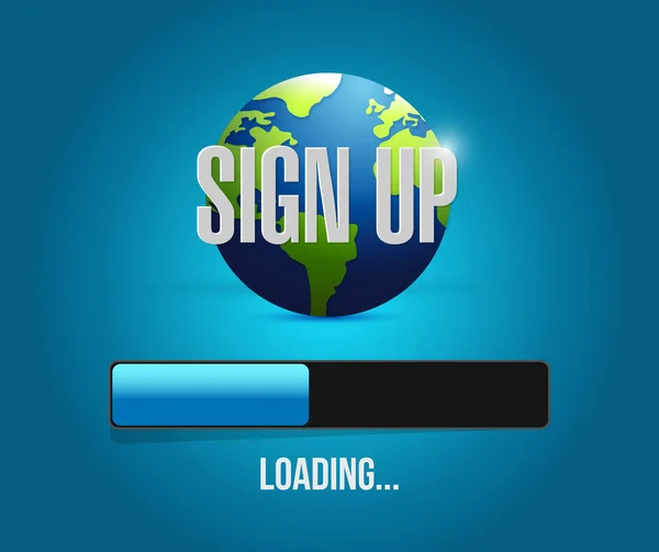 Sign up global loading bar illustration — Stock Photo, Image