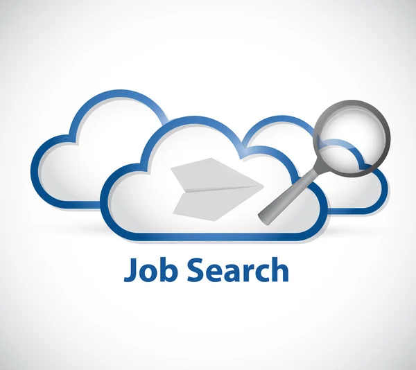 Cloud computing web signe de recherche d'emploi — Photo