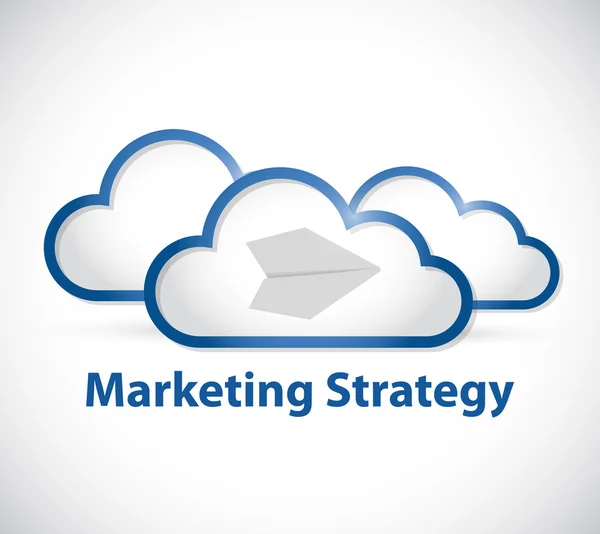 Signe de stratégie de marketing cloud computing — Photo