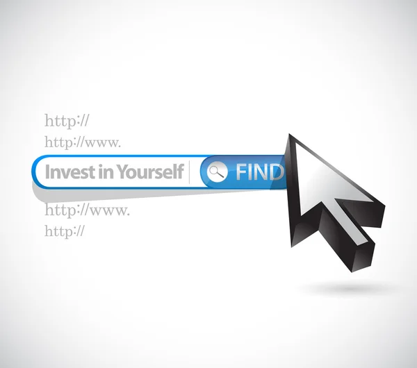 Invest in yourself search bar sign message — Stock Photo, Image