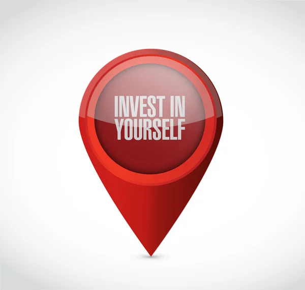 Invest in yourself pointer sign message — Stock Photo, Image