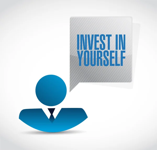 Investir em si mesmo sinal de empresário — Fotografia de Stock