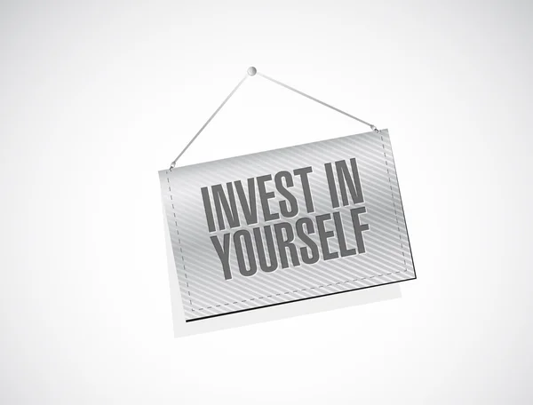 Investir em si mesmo banner sinal mensagem — Fotografia de Stock