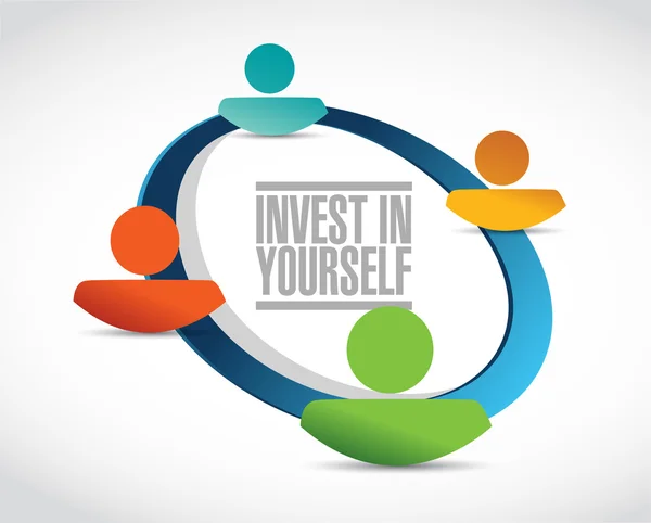 Investeren in jezelf mensen netwerk teken bericht — Stockfoto