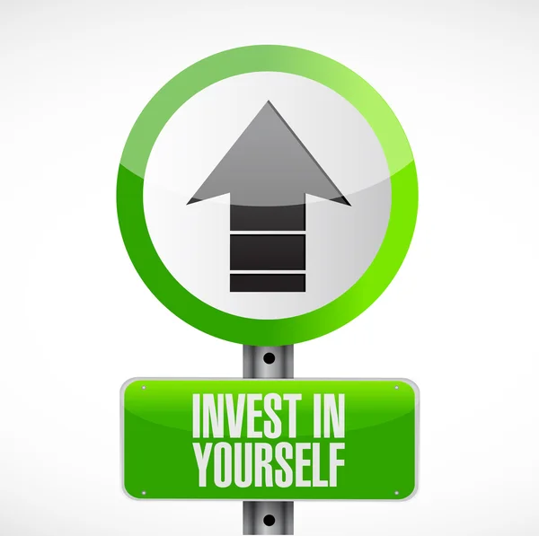 Investeren in jezelf weg teken bericht — Stockfoto