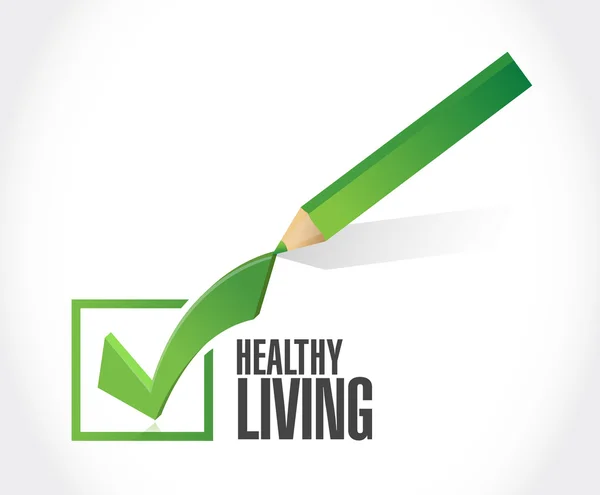 Healthy living check mark sign concept — Stock Photo, Image