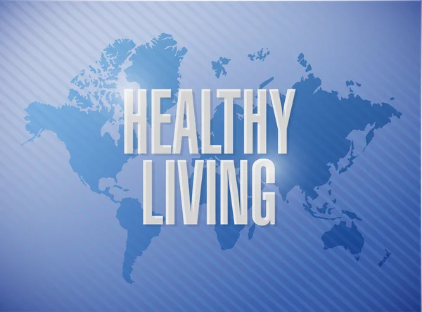 Healthy living world map sign concept — Stock Photo, Image