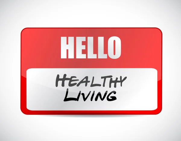 Healthy living name tag sign concept — Stock Photo, Image