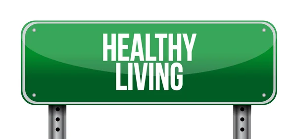 Sağlıklı yaşam yol işareti kavramı — Stok fotoğraf