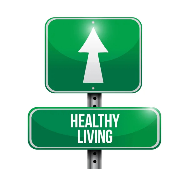Healthy living road sign concept illustration — Stock Photo, Image