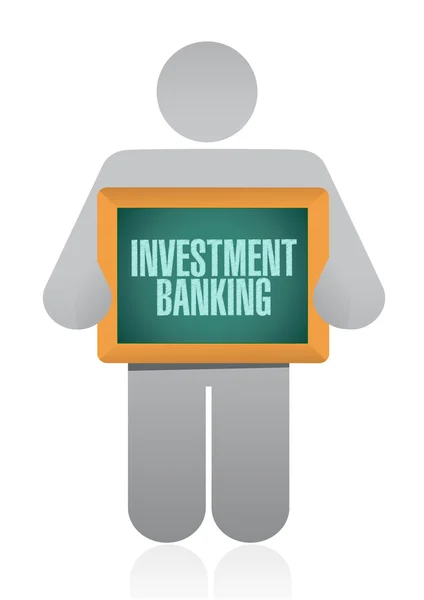 Investment banking holding chalkboard sign concept — Stock Photo, Image