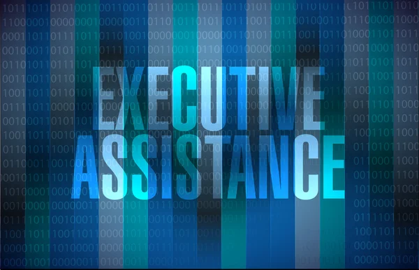 Executive assistance binary sign concept — стоковое фото
