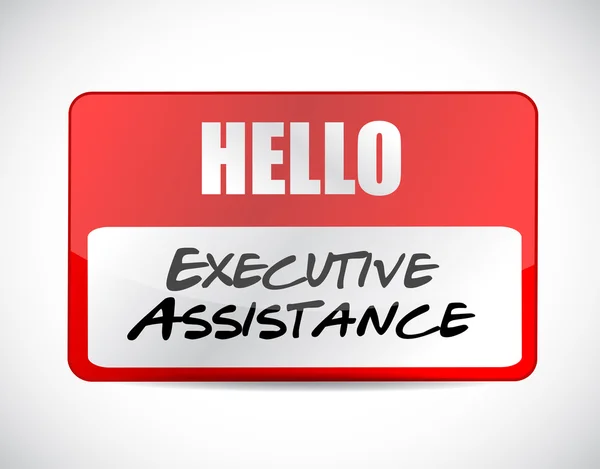 Executive assistance name tag sign concept — стоковое фото