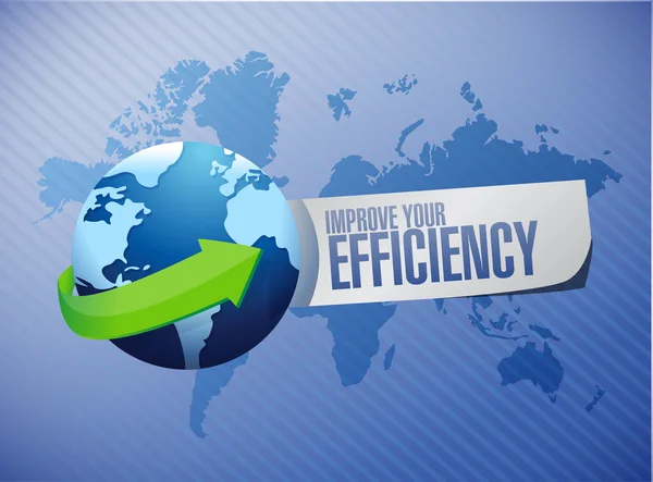 Improve Your Efficiency globe sign concept — Stock Photo, Image