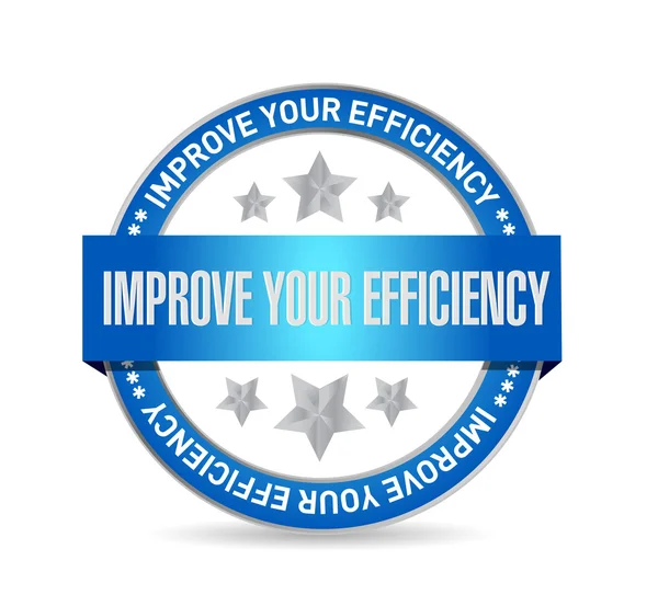 Melhore seu conceito de signo de selo de eficiência — Fotografia de Stock
