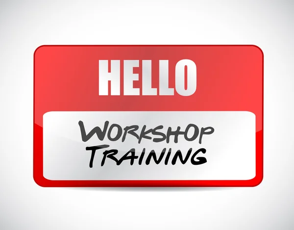 Workshop-Training Namensschild-Zeichen-Konzept — Stockfoto