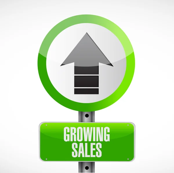 Growing sales road sign concept illustration — Stock Photo, Image