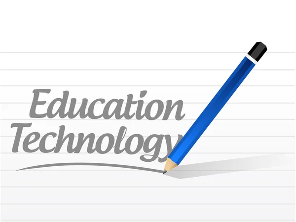Onderwijs technologie bericht teken concept — Stockfoto