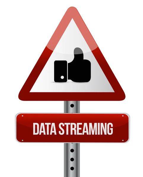 Data Streaming Warnschild Konzept Illustration — Stockfoto