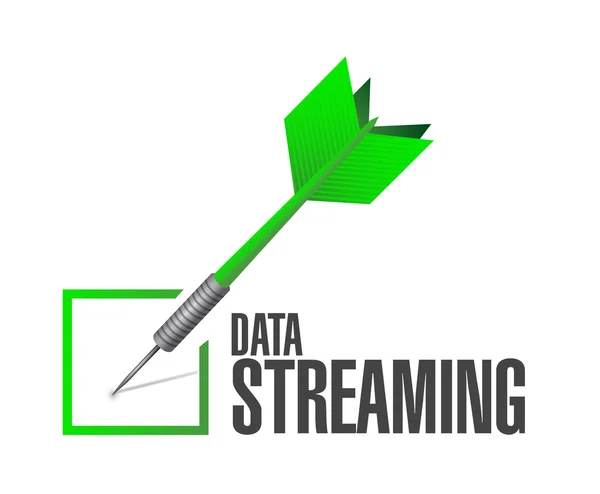 Data Streaming Check Dart Sign Konzept — Stockfoto
