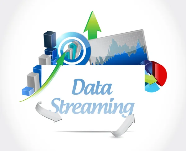 Daten Streaming Business Charts unterzeichnen Konzept — Stockfoto