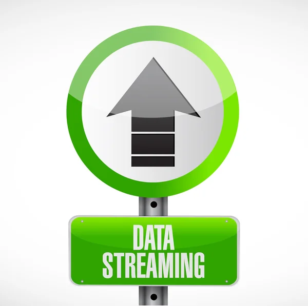 Data streaming road tecken koncept — Stockfoto