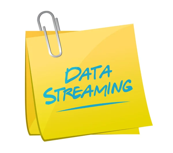 Daten-Streaming Post it sign Konzept — Stockfoto